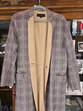 Blank Anthropologie  NYC Plaid Coat with Tan Interior LIKE NEW